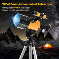 HAUEA Teleszkóp Csillagászat 70/400mm Gyerekeknek Kezdőknek Felnőtteknek Állvánnyal Hold Szűrővel Telefon Adapterrel Bolygók Hold Megfigyelé 2