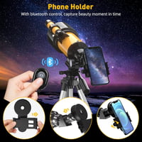 HAUEA Teleszkóp Csillagászat 70/400mm Gyerekeknek Kezdőknek Felnőtteknek Állvánnyal Hold Szűrővel Telefon Adapterrel Bolygók Hold Megfigyelé 7