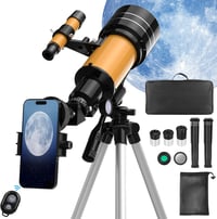 HAUEA Teleszkóp Csillagászat 70/400mm Gyerekeknek Kezdőknek Felnőtteknek Állvánnyal Hold Szűrővel Telefon Adapterrel Bolygók Hold Megfigyelé 1