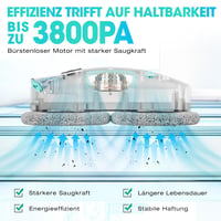 HAUSHOF Ablaktisztító Robot 3800PA Spray Funkcióval, Intelligens Navigáció és Távirányítás 2