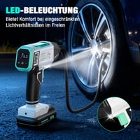 HAUSHOF Akkumulátoros légkompresszor 150 PSI 10,3 bar, 4 mód kézi üzemmód, digitális kijelző, automatikus leállítás kerékpár motor 20V 2000m 7