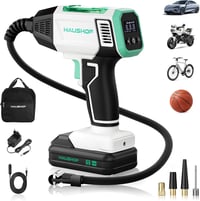 HAUSHOF Akkumulátoros légkompresszor 150 PSI 10,3 bar, 4 mód kézi üzemmód, digitális kijelző, automatikus leállítás kerékpár motor 20V 2000m 1