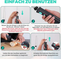 HAUSHOF Elektromos Kés Vezeték Nélküli 2 Rozsdamentes Pengével Húshoz Kenyérhez 4