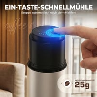 HAUSHOF Prenosný bezdrôtový elektrický mlynček na kávu a kávovar na espresso so zabudovaným systémom varenia, dvojitým vekom, dobíjateľný, s termohrnčekom, na kempovanie 2