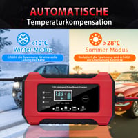HAUSPROFI Nabíjačka autobatérií 12V 6A, s funkciou opravy a zimným režimom, udržiavací nabíjač pre autá, motocykle, AGM a gélové batérie 4