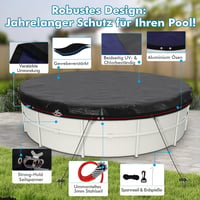 HAUSPROFI Kerek Medence Takaró 560 cm, UV-Álló Vízálló Ponyva 200g/m² 6