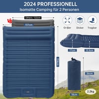 HAUSPROFI Kétszemélyes Felfújható Camping Matrac 194x137cm Pumpával és Párnával 2