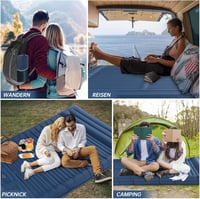 HAUSPROFI Kétszemélyes Felfújható Camping Matrac 194x137cm Pumpával és Párnával 6