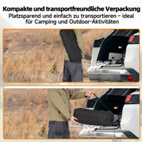 Masă de camping pliabilă HAUSPROFI 120x70x70 cm, masă de grădină din aluminiu pentru 4-6 persoane, capacitate portantă 100 kg, cu geantă de transport, negru 6