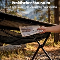 Masă de camping pliabilă HAUSPROFI 120x70x70 cm, masă de grădină din aluminiu pentru 4-6 persoane, capacitate portantă 100 kg, cu geantă de transport, negru 5