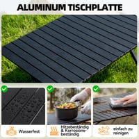 Masă de camping pliabilă HAUSPROFI 120x70x70 cm, masă de grădină din aluminiu pentru 4-6 persoane, capacitate portantă 100 kg, cu geantă de transport, negru 3