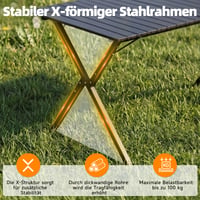 Masă de camping pliabilă HAUSPROFI 120x70x70 cm, masă de grădină din aluminiu pentru 4-6 persoane, capacitate portantă 100 kg, cu geantă de transport, negru 4