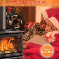 HAWCAFU 6 Lapátos Kályha Ventilátor Elektromosság Nélkül - Hőmeghajtású Kandallóventilátor Hőmérővel 6