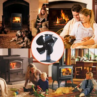 HAWCAFU Kályha Ventilátor Hőmeghajtású Fa- és Pellet Kályhához - New 4-leaf design 4