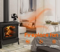 HAWCAFU Kályha Ventilátor Hőmeghajtású Fa- és Pellet Kályhához - New 4-leaf design 3
