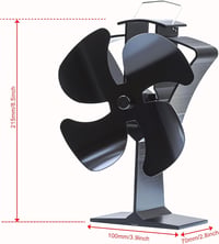 HAWCAFU Kályha Ventilátor Hőmeghajtású Fa- és Pellet Kályhához - New 4-leaf design 7