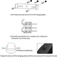 HAWEE Modern LED Fali Lámpa 350° Forgó Nordic Stílusú Fekete 6000K 7