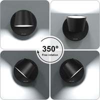 HAWEE Modern LED Fali Lámpa 350° Forgó Nordic Stílusú Fekete 6000K 2