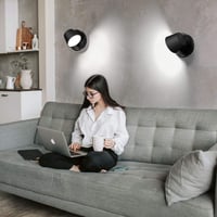 HAWEE Modern LED Fali Lámpa 350° Forgó Nordic Stílusú Fekete 6000K 5