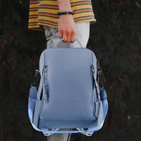 HAWEE Női Hátizsák Kék - Vízálló PU Bőr Iskolatáska Lopásgátló Funkcióval - Elegáns Városi Táska Vállpánttal Munkába, Utazáshoz, Bevásárlásh 7