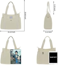 HAWEE Vásárlótáska Női Válltáska Fehér Nagy Shopper Táska Utazáshoz Munkához 2