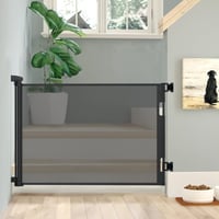 Hawthyhome zaštitna vrata za djecu i kućne ljubimce, na izvlačenje 0-140 cm, za stepenice, vrata i hodnike, mrežasti materijal, crna 5
