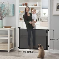 Hawthyhome zaštitna vrata za djecu i kućne ljubimce, na izvlačenje 0-140 cm, za stepenice, vrata i hodnike, mrežasti materijal, crna 2