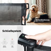Hawthyhome zaštitna vrata za djecu i kućne ljubimce, na izvlačenje 0-140 cm, za stepenice, vrata i hodnike, mrežasti materijal, crna 4