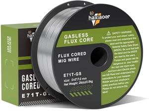 haxiaoer 0.8 mm 1 kg D100 hegesztő huzal MIG MAG gáz nélküli porbeles E71T-GS 1 tekercs