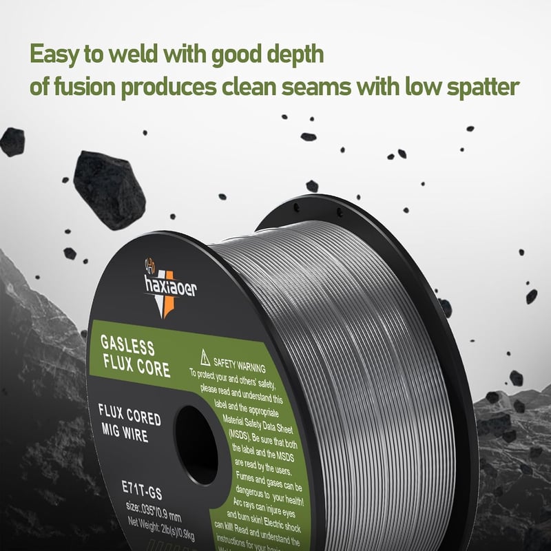 haxiaoer 0.8 mm 1 kg D100 hegesztő huzal MIG MAG gáz nélküli porbeles E71T-GS 1 tekercs