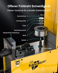 HAXIAOER 145A 3-in-1 Inverteres Hegesztőgép Gáz Nélküli Porbeles Huzalhoz - MIG/MMA/TIG Funkcióval, LED Kijelzővel, Szinergikus Huzaladagolá 6