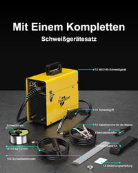 HAXIAOER 145A 3-in-1 Inverteres Hegesztőgép Gáz Nélküli Porbeles Huzalhoz - MIG/MMA/TIG Funkcióval, LED Kijelzővel, Szinergikus Huzaladagolá 8