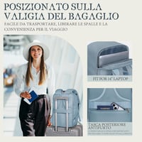 Hayayu Ryanair Kézipoggyász Hátizsák 40x20x25 cm Repülőgép Utazótáska 20L Laptop Rekesz 14" Lopásgátló Zseb Mellpánt 5