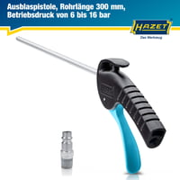 Fúkacia pištoľ Hazet 9040P-2 s dlhou dýzou – 420 mm, pracovný tlak 6 bar, ergonomická rukoväť 5