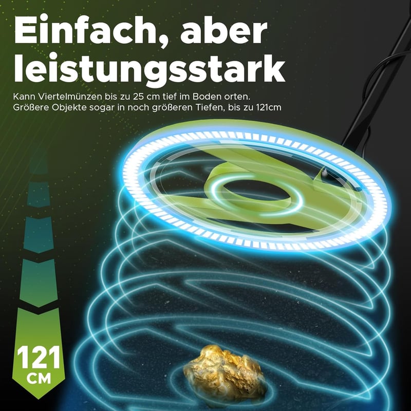 Hazlewolke Professzionális Fémkereső 10" Tekerccsel, IP68 Vízálló, 5 Keresési Mód, LCD Kijelző