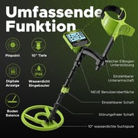 Hazlewolke Professzionális Fémkereső 10" Tekerccsel, IP68 Vízálló, 5 Keresési Mód, LCD Kijelző 5