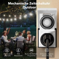 HBN 2x Kültéri Időzítő Dugalj IP44 Gyermekzár Védőfedéllel 16A 3