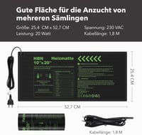 HBN Fűtőlap szett 2db 17,5W csírakeltetéshez és magvetéshez 50x25,7cm 5