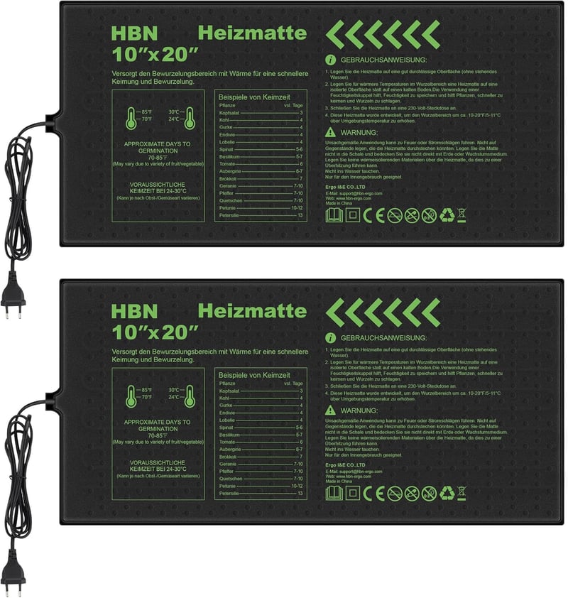 HBN Fűtőlap szett 2db 17,5W csírakeltetéshez és magvetéshez 50x25,7cm