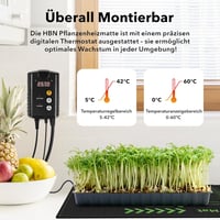 HBN Fűtőszőnyeg Termosztáttal 52x25cm Magvetéshez és Palántaneveléshez 2