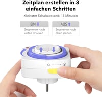 HBN mechanikus időzítő aljzat - 96 pozíció, 15 perces osztás, gyermekzár - 2 db - 16A/3680W 5