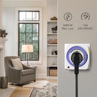 HBN mechanikus időzítő aljzat - 96 pozíció, 15 perces osztás, gyermekzár - 2 db - 16A/3680W 3