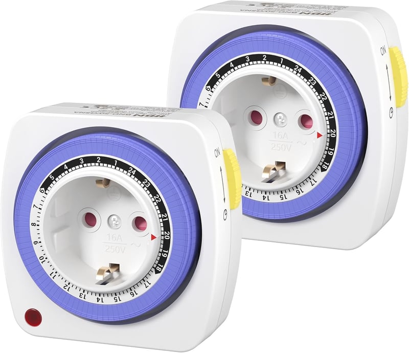 HBN mechanikus időzítő aljzat - 96 pozíció, 15 perces osztás, gyermekzár - 2 db - 16A/3680W