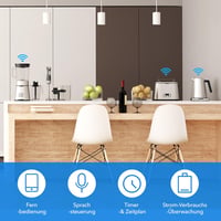 HBN Okos WiFi Konnektor Fogyasztásméréssel, 2 db-os Szett - Távirányítható Okos Otthon Aljzat Applikációval, 10A, Alexa és Google Home Kompa 6