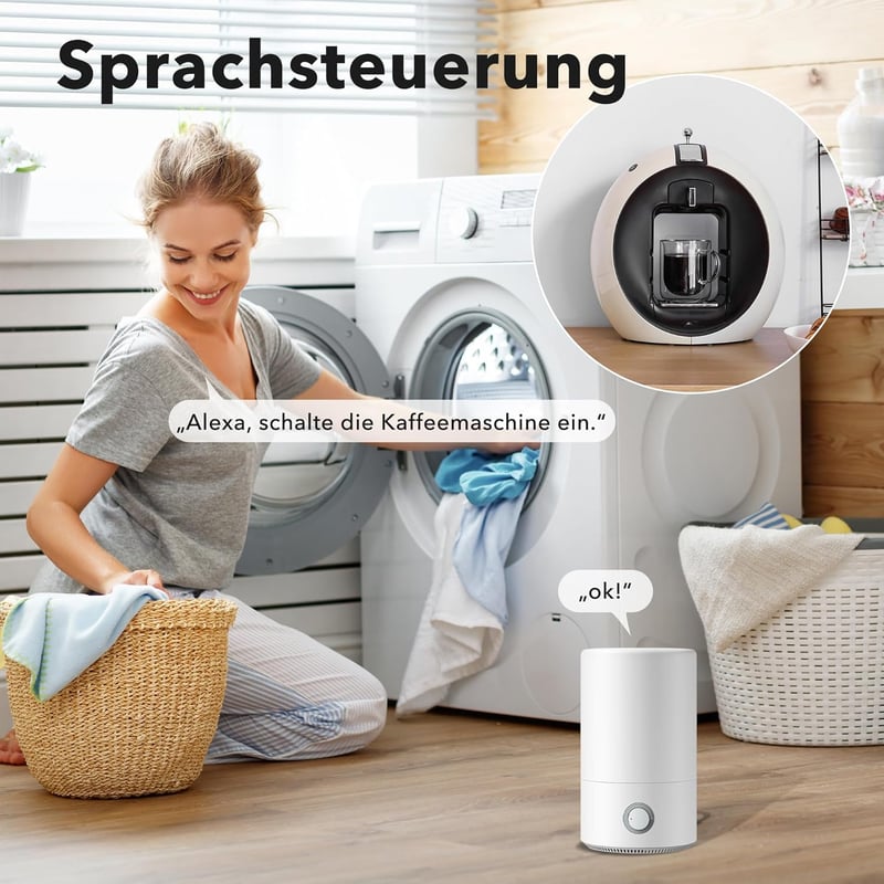 HBN Okos WiFi Konnektor Fogyasztásméréssel, 2 db-os Szett - Távirányítható Okos Otthon Aljzat Applikációval, 10A, Alexa és Google Home Kompa