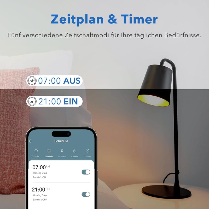 HBN Okos WiFi Konnektor Fogyasztásméréssel, 2 db-os Szett - Távirányítható Okos Otthon Aljzat Applikációval, 10A, Alexa és Google Home Kompa