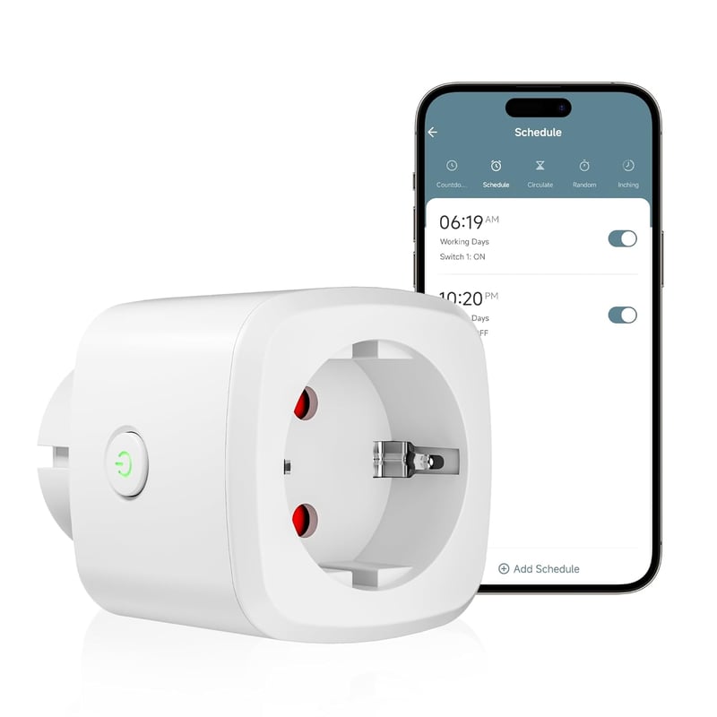HBN Okos WiFi Konnektor Fogyasztásméréssel - Mobilalkalmazással Vezérelhető Okos Aljzat 10A, Alexa és Google Home Kompatibilis