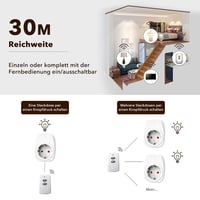 HBN Rádióvezérelt Aljzat 16A 3680W Távirányítóval 30m Hatótáv Fehér 4