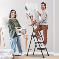 HBTower 3 lépcsős összecsukható létra széles csúszásmentes pedállal és kényelmes fogantyúval 3