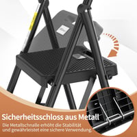 HBTower 3 lépcsős összecsukható létra széles csúszásmentes pedállal és kényelmes fogantyúval 5